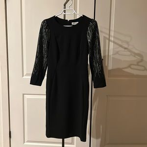 Calvin Klein rhinestone sleeve dress